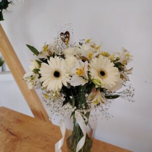 Florero Gerbera blanca