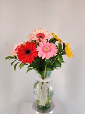 Florero gerbera mixta